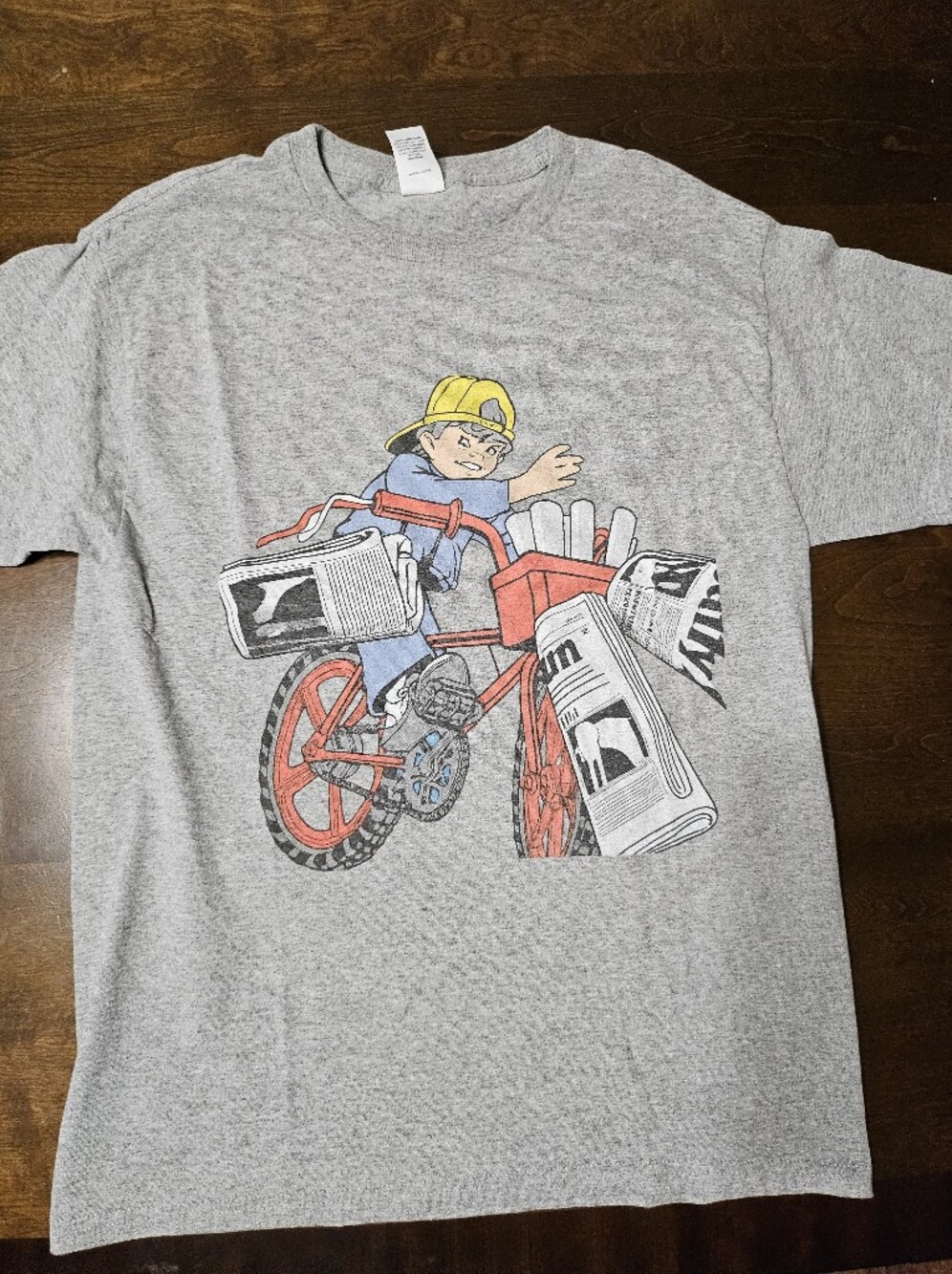Retro Nintendo Paperboy Gray Graphic Tee